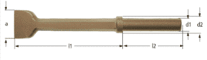 Flat end pneumatic chisel, with collar