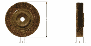 Wheel brush, crimped wire