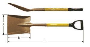 Square edge shovel piongee