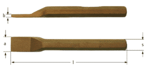 Caulking tool, straight, half round edge